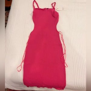 Vici ribbed stretchy pink cutout midi dress ***NWT NEVER WORN***